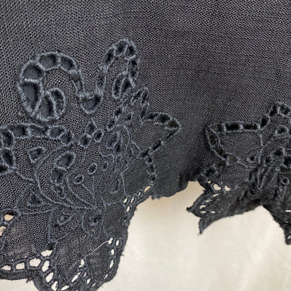 Zara black short jumpsuit romper with topstitching & lace design size XS, NWT - Picture 5 of 14